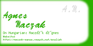 agnes maczak business card